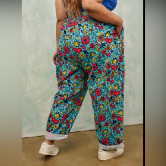 LUCY & YAK Pants Womens 3X Alexa High Rise Tapered Trousers Sun Moon Butterfly - Picture 4 of 16